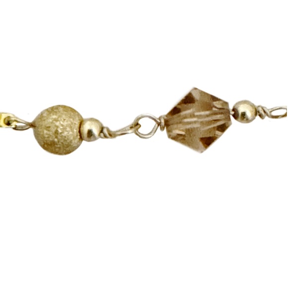 VINTAGE • Gold Chain Pearl Bracelet - Picture 4 of 5